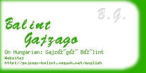 balint gajzago business card